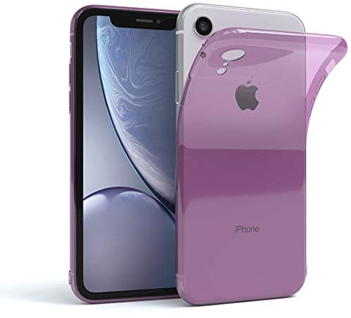 EAZY CASE Hülle kompatibel mit iPhone XR Schutzhülle Silikon, Ultra dünn, Slimcover, Handyhülle, Silikonhülle, Backcover, Durchsichtig, Klar Lila