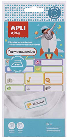 Apli Kids - 17793, Etichette tessili termoadesive, 35 pezzi