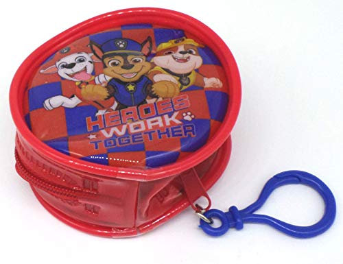 TDL Paw Patrol Portefeuille Portefeuille - Licence Officielle - 8 cm - Rond - Fermeture Zippée - Porte-Clés - Coin Purse