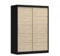 MOEBLO Kleiderschrank Schwebetürenschrank 2-türig Schrank mit vielen Einlegeböden und Kleiderstange Gaderobe Schiebtüren BxHxT 150x200x61 - Lara 6 (Schwarz + Sonoma)