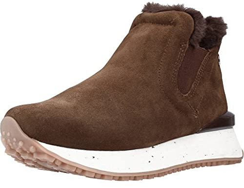 Sneakers Marrones Tipo botín con Detalle de Pelo para Mujer JONDAL