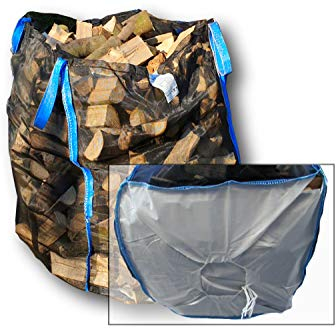 dm-Folien Holz Big Bag 100x100x120cm I 1 Stück I SWL 1.000 kg I Robuster Bag Mit Netzgewebe & Sternenboden I Packs für Brennholz I Stabil & Wiederverwendbar