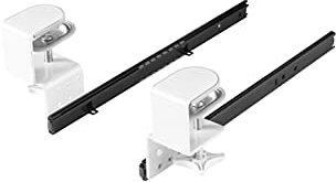 FIX&EASY Tastaturauszug klemmbar für Tastaturablage mit Verriegelung, Tischklemmen höhenverstellbar weiss, Schienen schwarz 400mm mit Einrastfunktion, Auszug für Tastatur Maus Keyboard Laptop Ablage