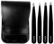 MJW Juego de pinzas para cejas - 4 pinzas negro de acero inoxidable para depilar las cejas pinzas de precisión ideales para eliminar el vello facial y encarnado para hombres y mujeres