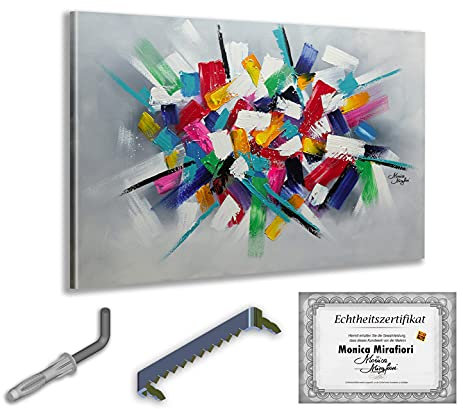 Monica Mirafiori I 100% HANDGEMALT I Gemälde Traum 120x80cm | Gemälde Handgemalt | Acrylgemälde | Sehr Großes Acrylbild I Moderne Kunst I Kunstbilder