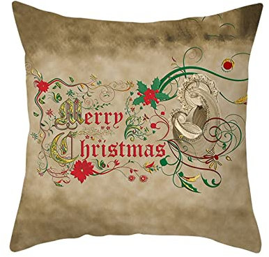 AMDXD 45x45cm Kissenbezug, Kissenhüllen in Polyester mit Ranke Blumen Muster Muster Weich Bequem, Quadratische Kissenhülle für Autos Wohnzimmer Schlafzimmer Dekor, Hell Braun, 45x45cm