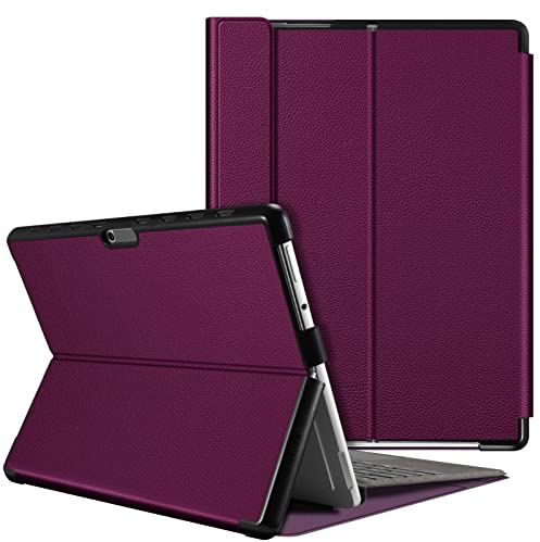FINTIE Case Compatible with Microsoft Surface Pro 8 13 inch (2021 Release), Hard Shell Slim Portfolio Cover Work with Type Cover Keyboard, (Purple)