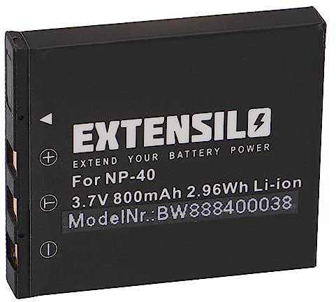 EXTENSILO 1x Batterie Remplacement pour Fuji/Fujifilm NP-40, NP-40N pour Appareil Photo, Reflex numérique (800mAh, 3,7V, Li-ION)