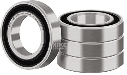 XiKe 4 Stück 6801-2RS Kugellager 12x21x5mm Chromstahl und Gummi Doppeldichtung, 6801RS Rillenkugellager mit Abdeckungen.