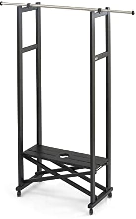 Arredamenti Italia Garderobenleiste ELIOS, Holz - abschließbar - ausziehbar - Ar-It das Herz des Holz (schwarz)