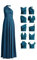 72styles Infinity-Kleid mit Haarband, Brautjungfernkleid für Damen, umwandelbar, lang, große Größe, mehrfarbiges Kleid, Abend, Hochzeit, Blaugrün, One size