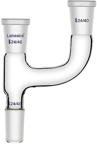 Labasics Borosilicate Glass Distillation Adapter, 3 Way Claisen Distilling Adapter with 24/40 Joints Chemistry Apparatus Lab Glassware