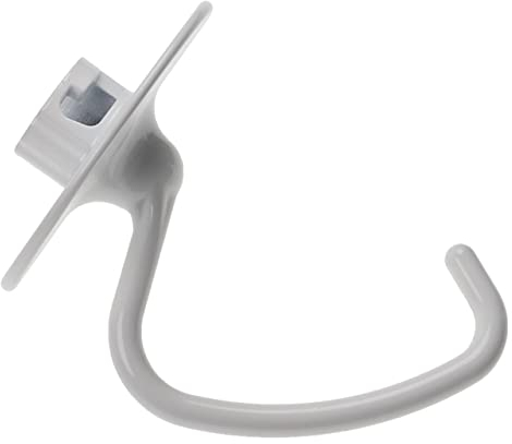 vhbw Crochet pétrisseur compatible avec KitchenAid Artisan 5KSM185PSEMS, 5KSM185PSENK robot culinaire - Pale, 14,5 x 12 cm, aluminium blanc