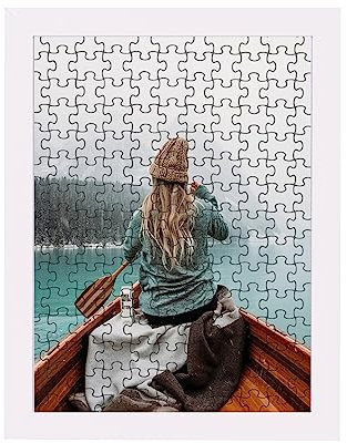 Rahmendesign24 Puzzlerahmen Milano für Puzzle ca. 300-500 Teile 40x50cm 50x40cm Weiß (matt) mit Acrylglas