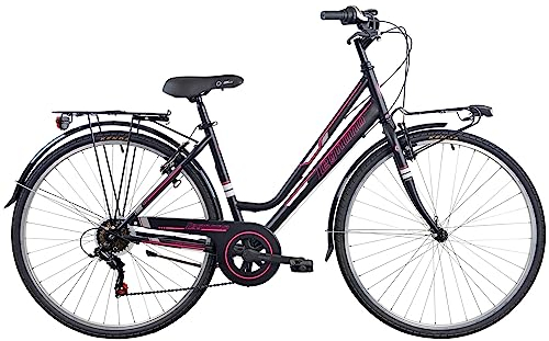 Legnano VERSILIA, City Bike Donna, Nero Matt e Fucsia, 46