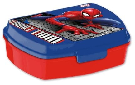 Lonchera de Spiderman para niños de 20 cm, contenedor de plástico para niños, reutilizable, segura para alimentos, para la escuela y viajes de más de 3 años