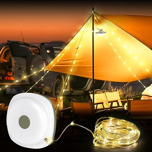 Campinglampe, usb lichterkette camping 10M, lichterkette camping vorzelt, Multifunktionale Tragbare Campingleuchte, Wasserdicht IP67 für Camping und Wandern, Innen- und Außendekoration