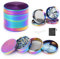 GWAWG Grinder Edelstahl Weed Zubehör 4 Schichten mit Abstreifer und Aufbewahrungstasche zum Rauchen von Trockenem Kraut und Gewürzen, 40mm, Regenbogen