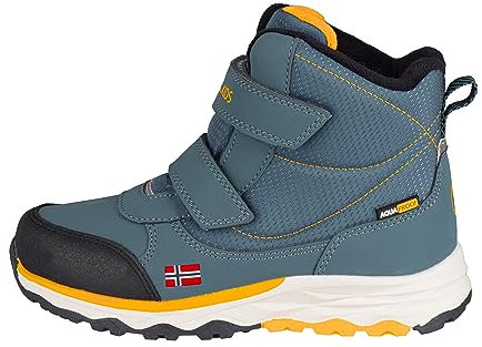 Trollkids wasserdichte Winterschuhe Wanderschuhe Hafjell, Stahlblau/Marine/Mango, Größe 28