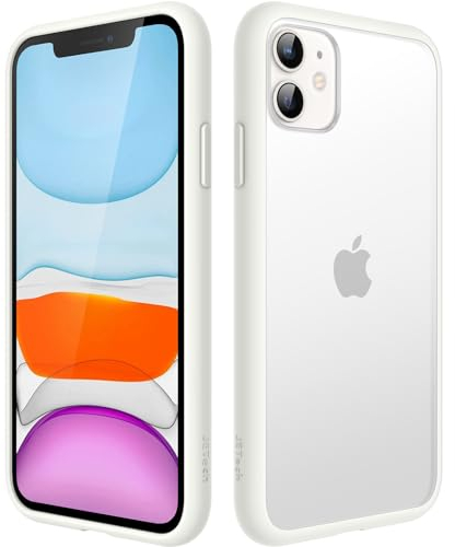 JETech Matt Hülle für iPhone 11 6,1 Zoll, Stoßfest Militärstandard FallSchutz Handyhülle, Mattierte Durchscheinende Rückseite Schutzhülle, Anti-Fingerabdruck (Weiß)