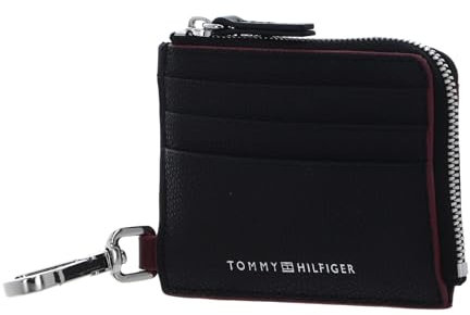 TOMMY HILFIGER TH Struc Leather CC Holder With Zip Black
