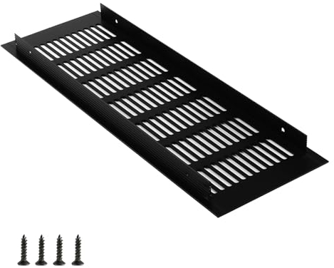 Rectangle Shape Mesh Air Vent, Grille Cover with Insect Mesh, Fridge Vent Cover, Cupboard Cover, for Wardrobe Cabinet Shoe Hardware Accessories Ventilation Cover, with Mounting Screws (100 * 300 mm)