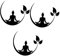 UKCOCO 3 Stück Yoga Meditation Wandaufkleber Schild Zen Gym Wandaufkleber Yoga Figur Aufkleber Silhouette Wandaufkleber Abziehbilder Für Wände Abziehen Und Aufkleben Yoga Tapete Fitness