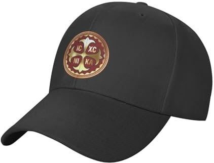 BEABAG Basecap Griechisch-orthodoxes Kreuz Rot Gold Schwarze Baseballkappe Mann Kappen Luxus Mütze Große Größe Hut Neu In Der Hut Männer Damen