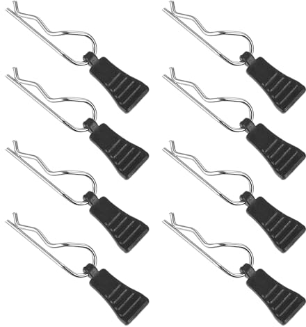 8 Stück RC Karosserie Clips Karosserieklammern Deerc Esatzteile, 1/8 1/10 1/12 RC Körper Shell Pin RC Modell gebogene Karosserieklemme Zubehör Schwarz