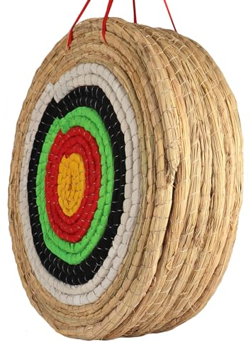DOSTYLE Traditionelle handgemachte solide Stroh Runde Bogenschießen Ziel Schießbogen Farbiges Seil Zielgesicht Sieben Schicht für Recurve Bogen Langbogen Compound Bögen