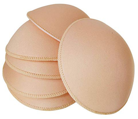 WMugthome 3 Pairs Round Seam Women's Removable Sports Yoga Bra pad, Bikini Top Bra Pads Insert, Beige, DD