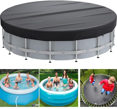 Cubre Piscinas Redondas 460, Cubierta De BañEra De Hidromasaje Y Cobertura Piscina, Lona Cubre Piscina Resistente Al Agua A Prueba De Polvo con CordóN Y Clavos De Tierra Cubiertas para Piscinas