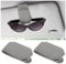 Grevosea 2 Pack Sunglasses Holder for Car, Magnetic Leather Car Sunglasses Holder Clip Car Glasses Holder Eyeglass Hanger Clip for Different Size Eyeglasses Car Sun Visor Accessories (Gray)