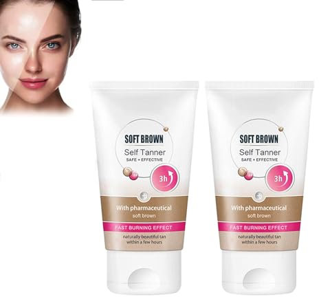 Pemarlis 2pcs Auto-abbronzante Naturale, Crema abbronzante marrone,Self Tanning Cream, Lozione Autoabbronzante Graduale, Autoabbronzanti Corpo,con Ingredienti Naturali per Tutte le tonalità di pelle