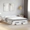 Faroom Bett mit Stauraum 140x190 cm Einzelbett mit Schubkästen Holzbett Stauraumbett Kinderbett Jugendzimmer Kojenbett Erwachsenenbett mit Kopfteil, Lattenrost Weiß