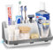 Zahnbürstenhalter für Badezimmer Organizer, Elektrische Zahnbürste und Zahnpasta Halter, 7 Slots Badorganizer für Badezimmer und Familie (Brushed Silver)