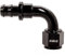 Conector/Racor Push On giratorio de Extremo de Manguera, Línea de Combustible/aceite, Adaptador de Enfriador de Aceite Color Negro Anodizado Codo 90º AN4 para manguera de 6mm