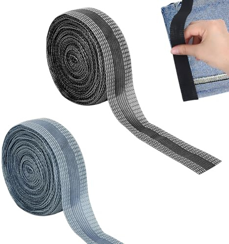 10m Saumband zum Aufbügeln Waschfest Hose Kürzen Ohne Nähen Saumband Selbstklebend Bügelband Nahtband zum Aufbügeln Bügelsaumband Umnähband zum Bügeln Bügelband für Kleidung (Schwarz+Blau)