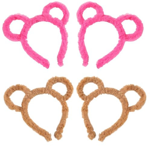 Lot de 4 bandeaux avec oreilles d'ours pour femme, pour bal masqué, fête, quotidien, photographie, cosplay