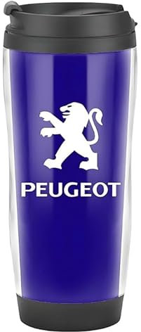 JKVTED Auto Thermobecher für Peugeot 508, Edelstahl Reiseflasche Emblem Kaffeebecher Vakuum auslaufsicher Reisebecher mit Deckel 360°-Trinköffnung,C