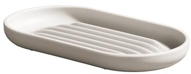 ReBorn Recycled Soap Dish - Bathroom Tidy Soap Tray - With Deep Air-flow Ridges to Help Dry Soap Quickly - Easy to Clean - Made in Britain from Recycled Materials (Stone, Soap Dish)