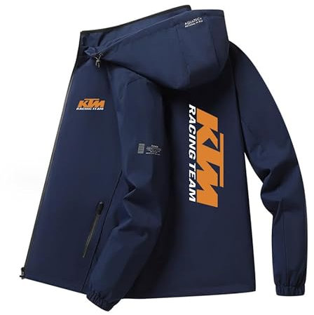 RDWQDGJG Veste à capuche légère pour hommes K.T_M imprimé printemps/automne Cardigan décontracté Haut d'extérieur, bleu, M