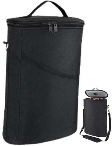 Glixoft À Vin pour 2 Bouteilles, avec Bandoulière, Isotherme, Porte-vin Portable pour en Plein Air Ou Pique-Nique, Nourriture Boissons