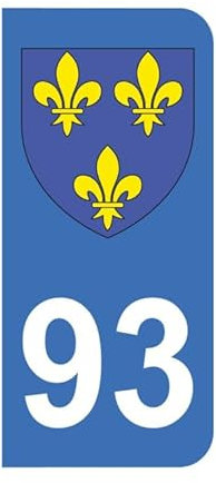 Adesivi 93 con stemma regione Ile de France Targa