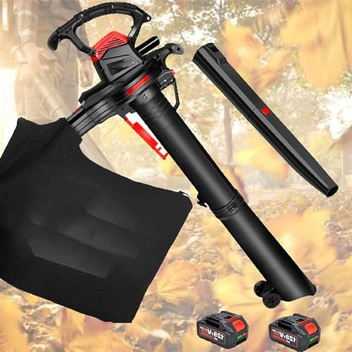 Soffiatore e aspirapolvere portatile per foglie, aspirapolvere elettrico al litio da 40 V, soffiatore e aspiratore 2 in 1 per giardino, cortile, spazzatrice, aspiratore per foglie, aspiratore per pr