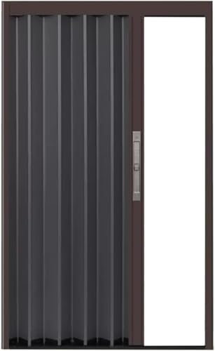GLFNB Portes de Placard coulissantes accordéon Robustes de 72 à 30 Pouces pour Camping-Cars, Portes d'entrée et Petits espaces, Cadre Marron, Porte accordéon intérieure avec quincaillerie d'instal