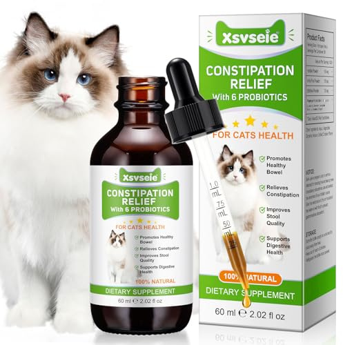 Verstopfung Reltf Für Katzen, Natürliches Sanfte Abführmittel - Förderung regelmäßiger Darmtätigkeit & Darmgesundheit,Antibiotika Katze Blasenentzündung,6 probiotika Katze für gesunde Verdauung 60ml