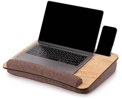 Vigo Wood Laptopkissen, Tragbarer Laptoptisch mit Kissen, Weichem Kissen-Bett-Couch-Tisch für Zuhause und Büro, Tragbar, Leicht, Weiche Handgelenkauflage, Geeignet für Laptops, Tablets (Meson)