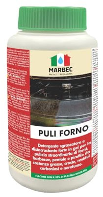 MARBEC PULI FORNO 1KG Detergente gel disincrostante per forni, barbecue, pentole e pirofile. Inodore, potente contro croste nere e grasso bruciato.