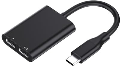 Uxsjakjsd 2 in 1 USB C Docking Hubs with PD Fast Charging and USB Two Interfaces for AR Glasses, for Smartphones and Tablets Black